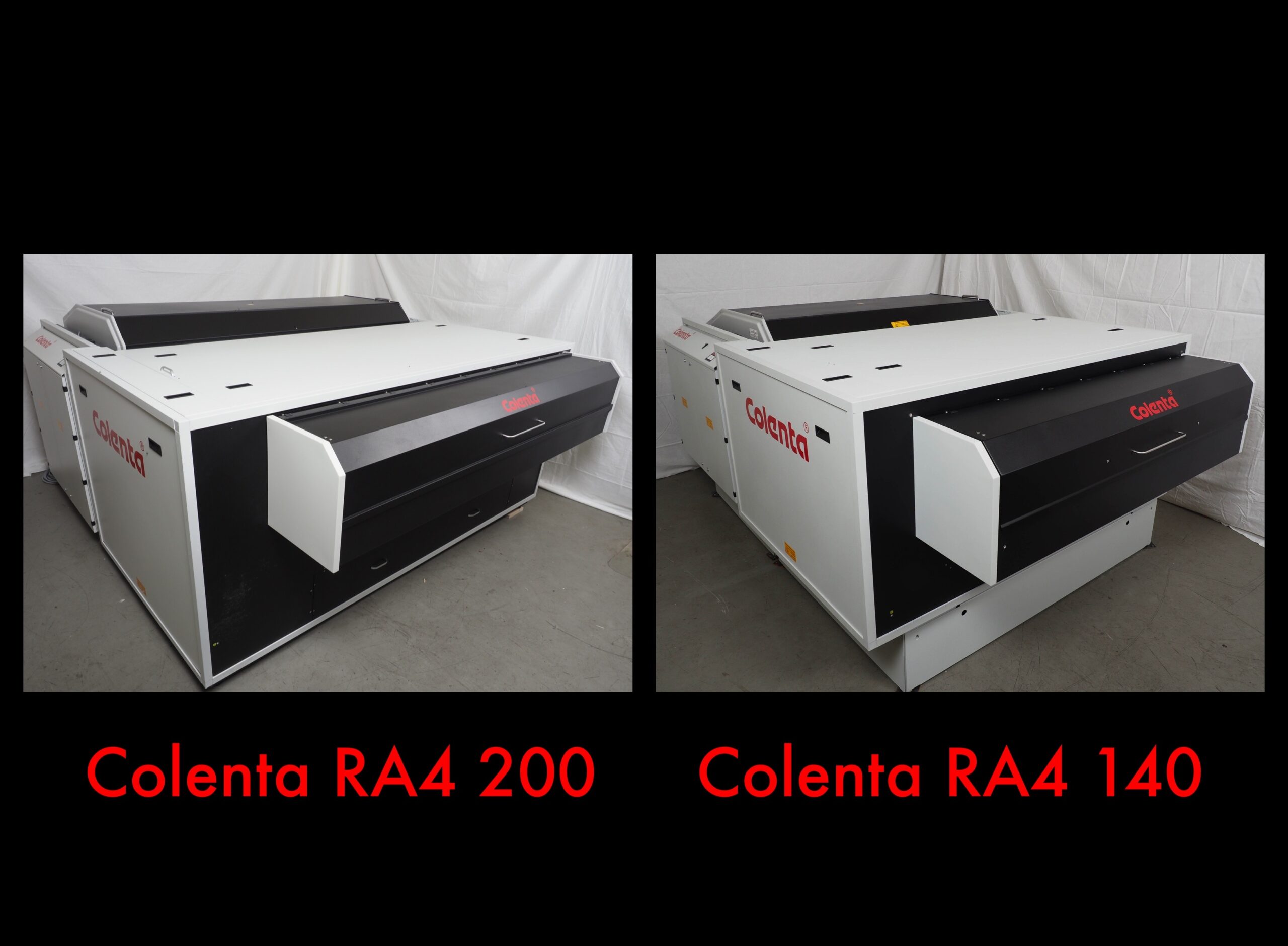 Image of two product pictures of the Colenta RA4 200 and RA4 140